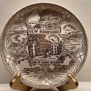 Vintage New Hampshire Souvenir Plate 7”